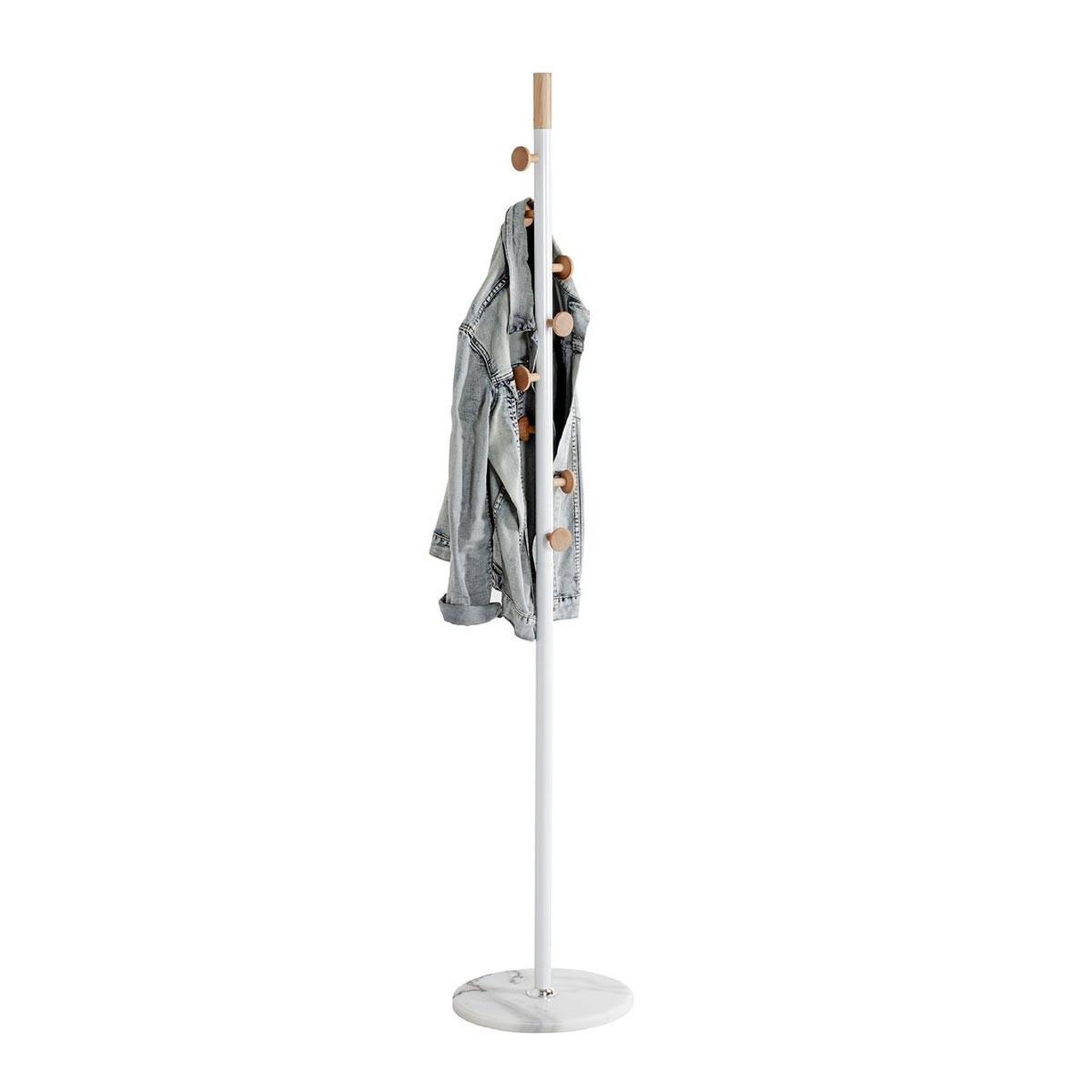 Voir la diapositive 2 : Paris Prix Porte-manteau en marbre  tahia  178cm blanc & naturel