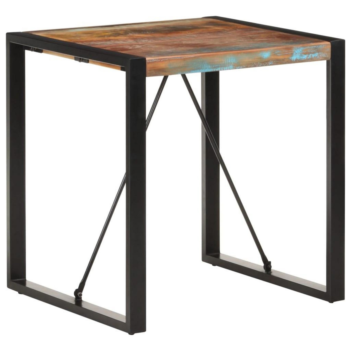 VIDAXL Table a manger 70x70x75 cm Bois de recuperation massif