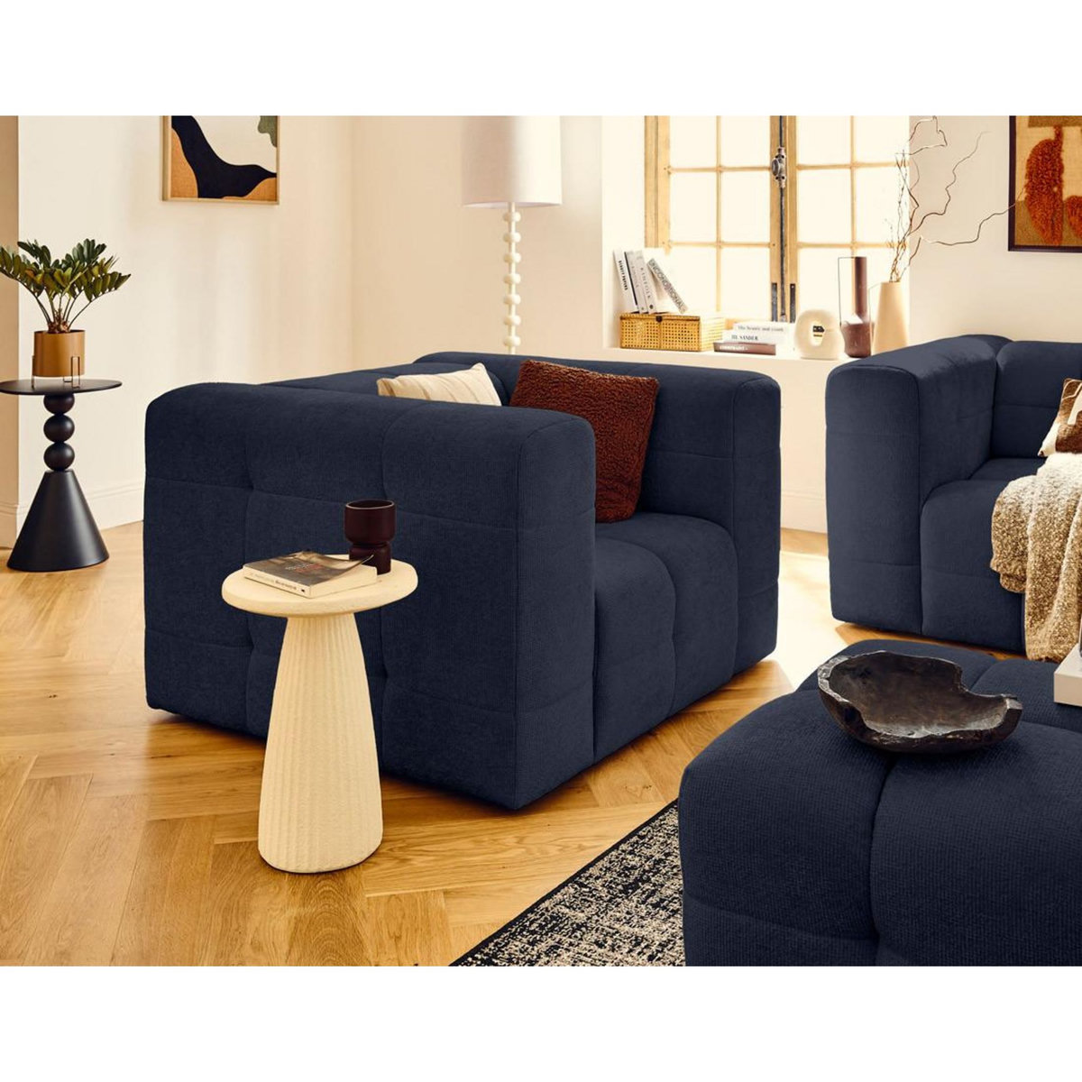 LISA DESIGN Suzano - fauteuil en tissu texturé
