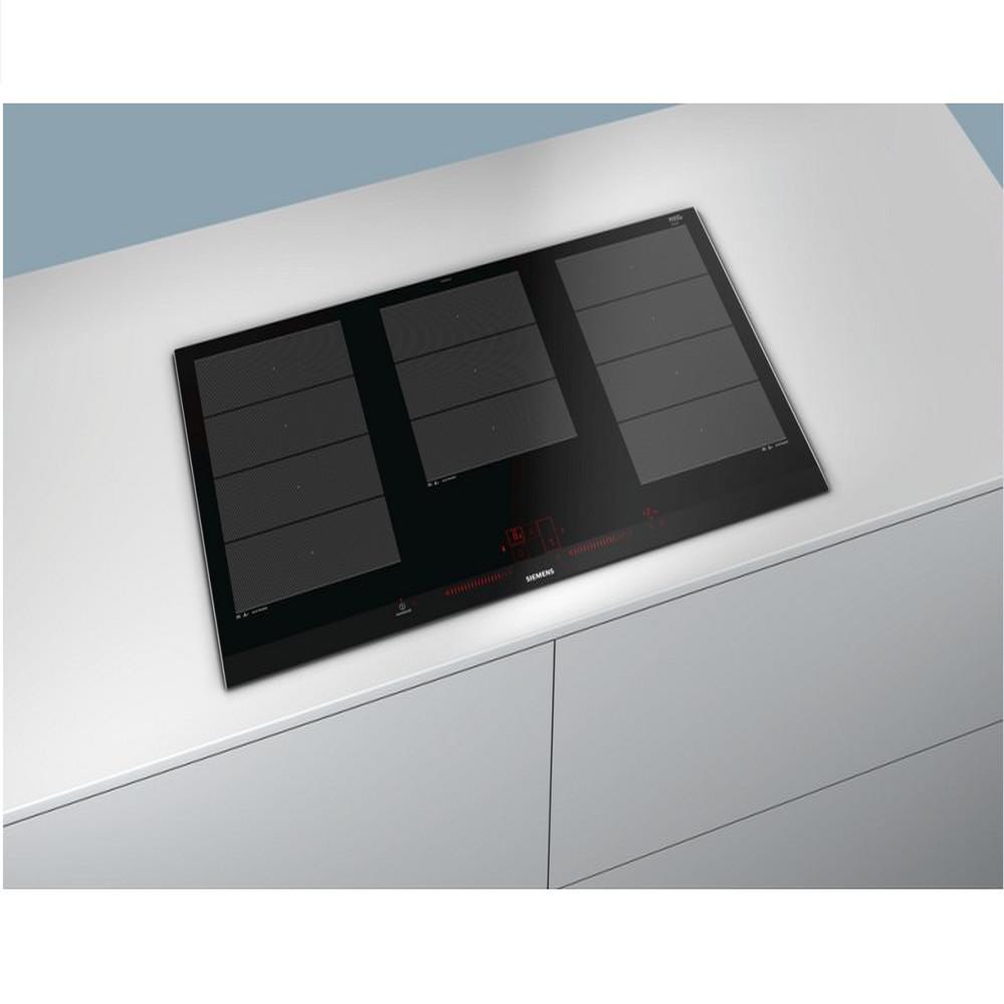 Voir la diapositive 3 : Siemens Table de cuisson à induction 90cm 5 feux 11100w noir - ex975lxc1f
