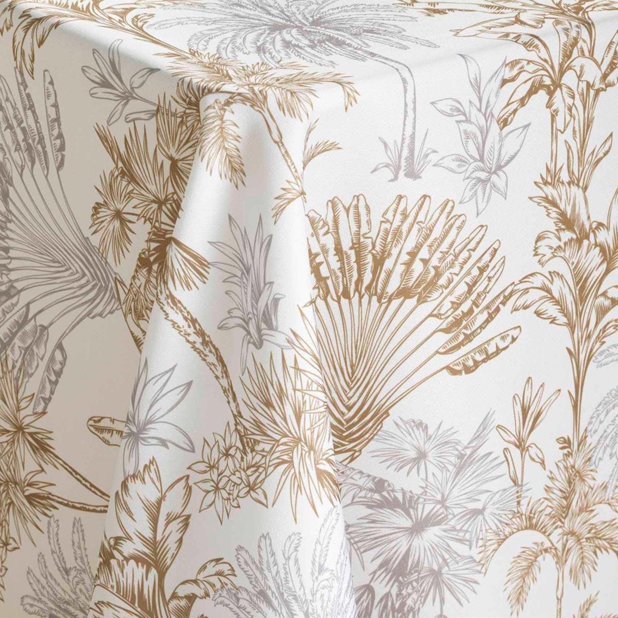 Voir la diapositive 3 : Douceur d'Intérieur Nappe antitache imprimé  canarie  145x240cm naturel