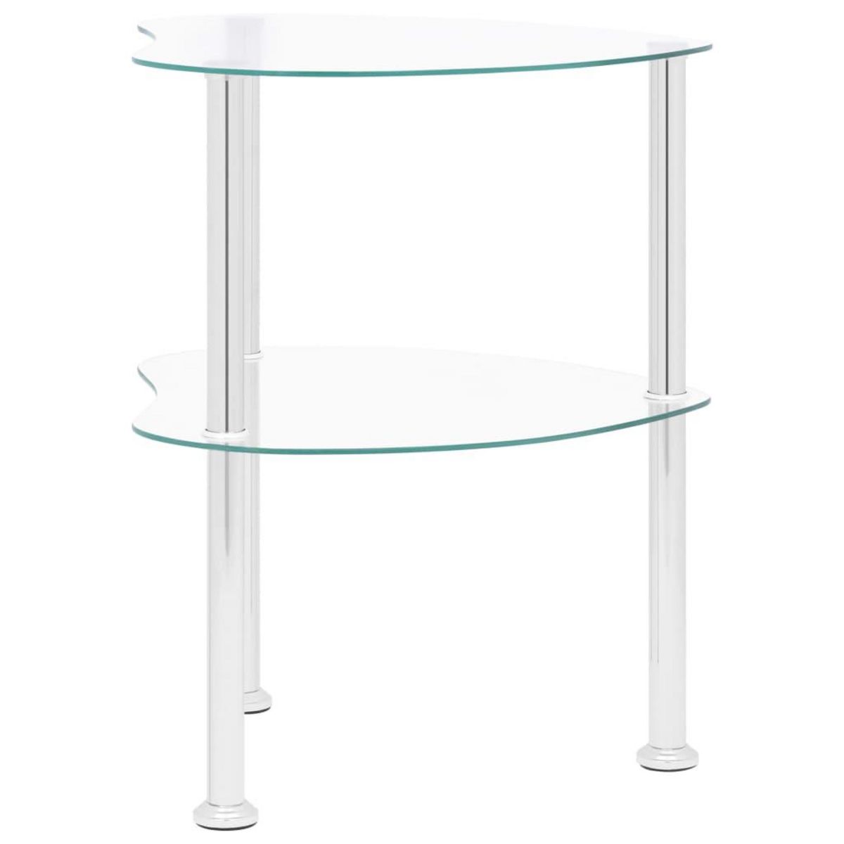 VIDAXL Table d'appoint 2 niveaux Transparent 38x38x50 cm Verre trempe