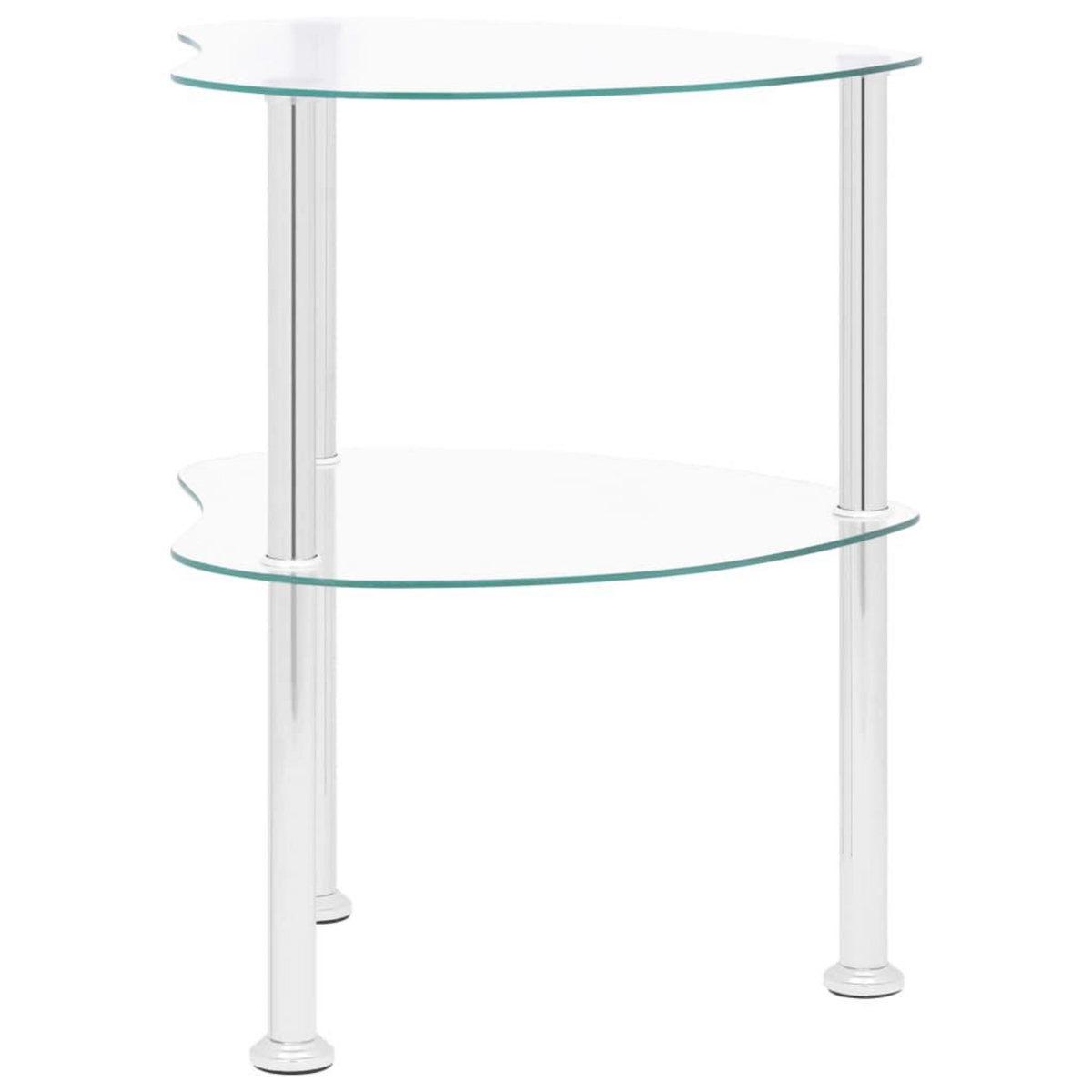 VIDAXL Table d'appoint 2 niveaux Transparent 38x38x50 cm Verre trempe