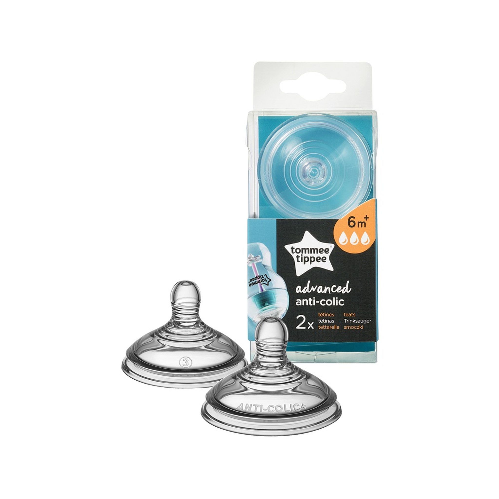 Voir la diapositive 3 : TOMMEE TIPPEE Tétine anti-colique avancé à débit rapide x2