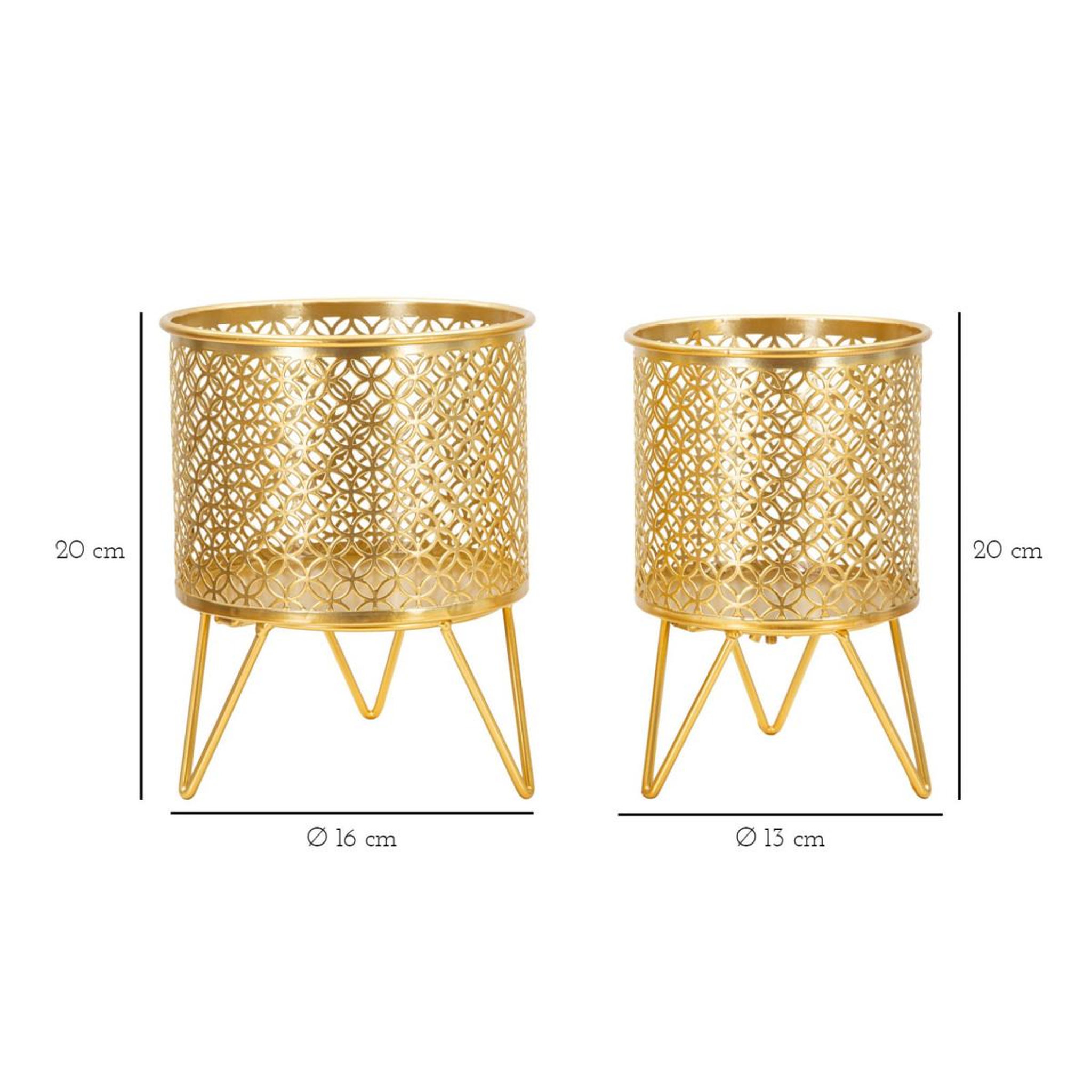 Voir la diapositive 6 : Paris Prix Lot de 2 cache-pots design  ceci  20cm or
