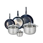 ELO Ensemble de 3 Poêles de cuisson 20, 24 et 28 cm et 3 faitouts 12, 20 et 24 cm Elo Prima Brillant