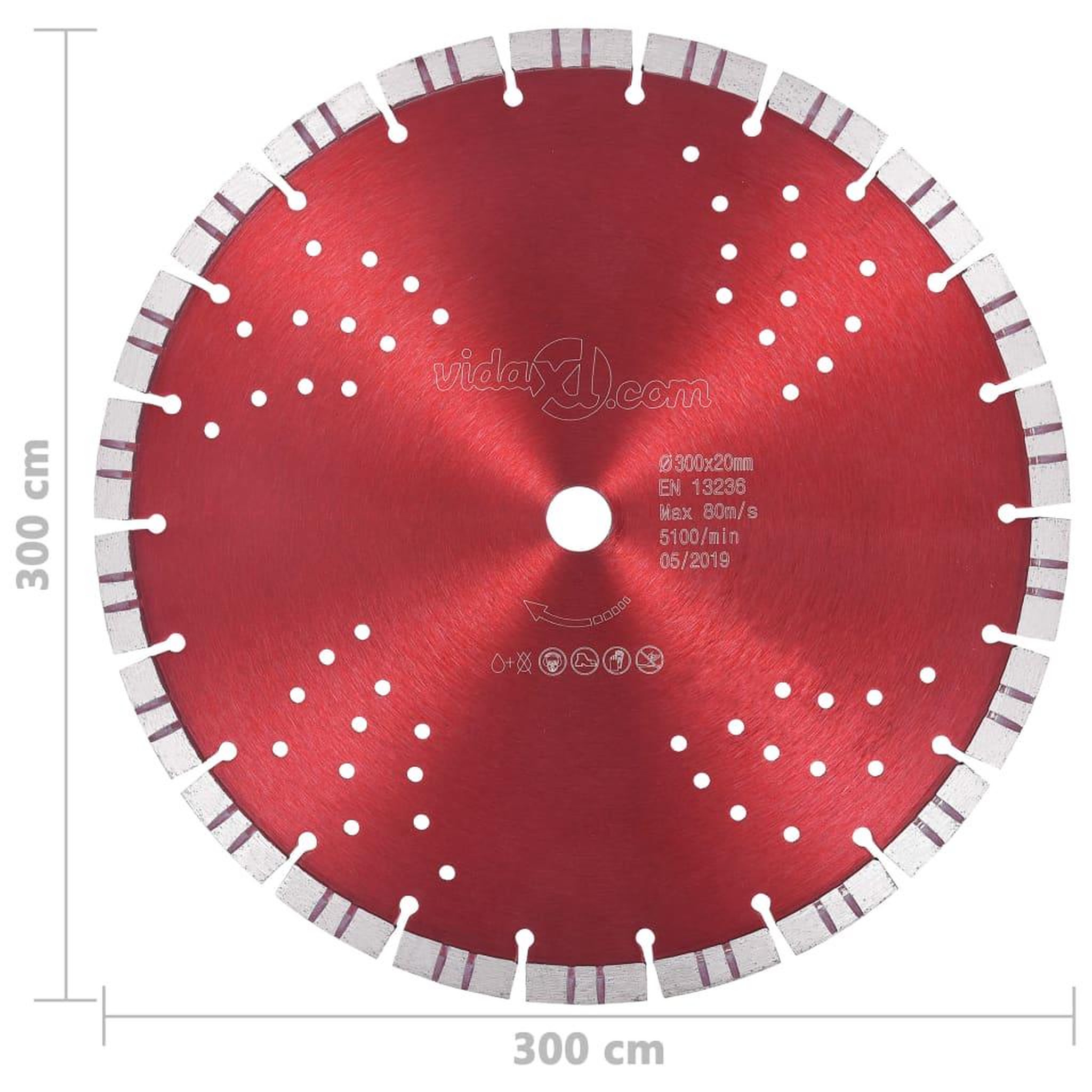 Voir la diapositive 5 : VIDAXL Disque de coupe diamante avec turbo et trous Acier 300 mm