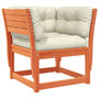 Voir la diapositive 5 : VIDAXL Salon de jardin 5 pcs avec coussins cire marron bois pin massif