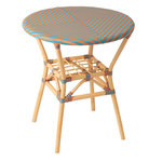 Paris Prix Table à Manger en Rotin  Geo  75cm Orange & Turquoise