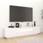 Voir la diapositive 5 : VIDAXL Meuble TV avec lumieres LED Blanc brillant 180x35x40 cm