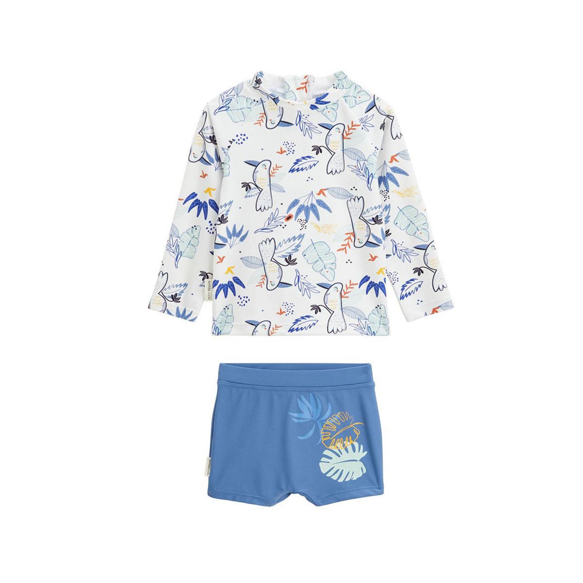 Petit Béguin Maillot de bain bébé 2 pièces t-shirt de protection UV & boxer Mexico