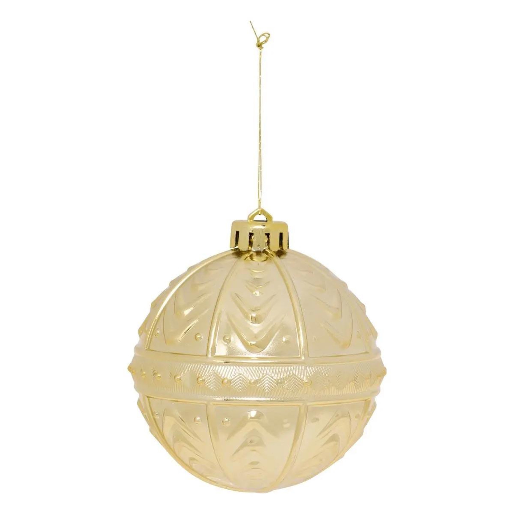 Voir la diapositive 2 : ATMOSPHERA Lot de 4 boules de noël  métallisées  8cm doré