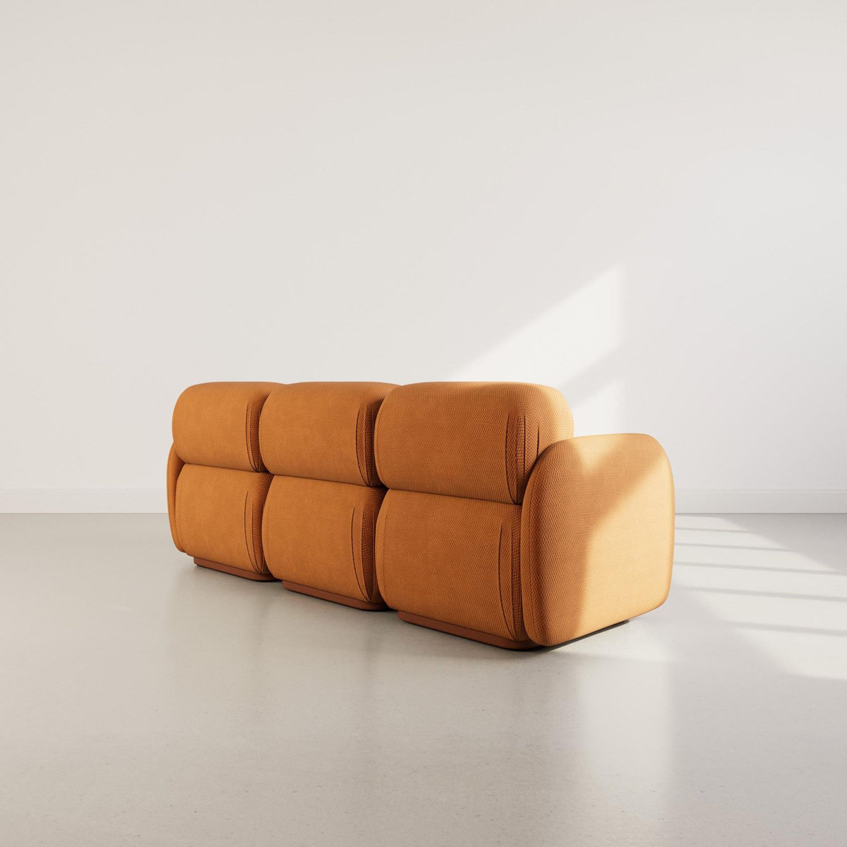 LISA DESIGN Penelope - canapé droit modulable 3 places en velours texturé