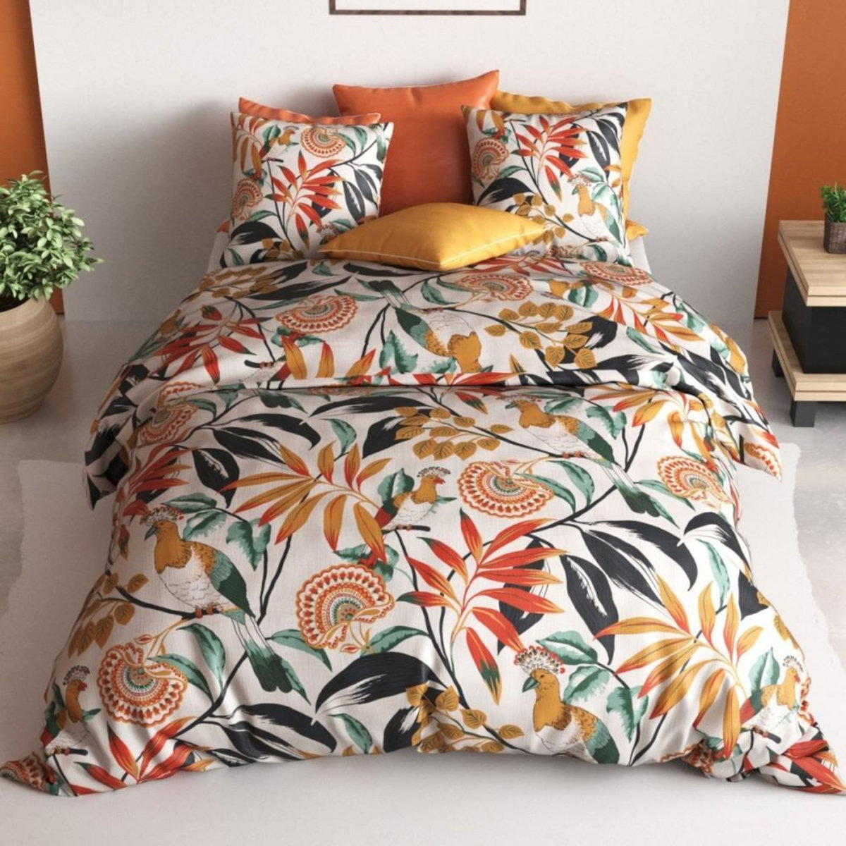 ATELIER DU COTON Housse de couette 240x220 NINON + 2 taies coton 57 fils