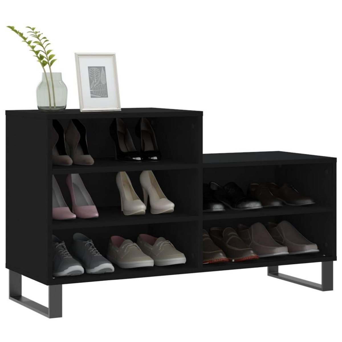 VIDAXL Armoire a chaussures Noir 102x36x60 cm Bois d'ingenierie