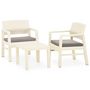Voir la diapositive 2 : VIDAXL Salon de jardin 3 pcs avec coussins Plastique Blanc