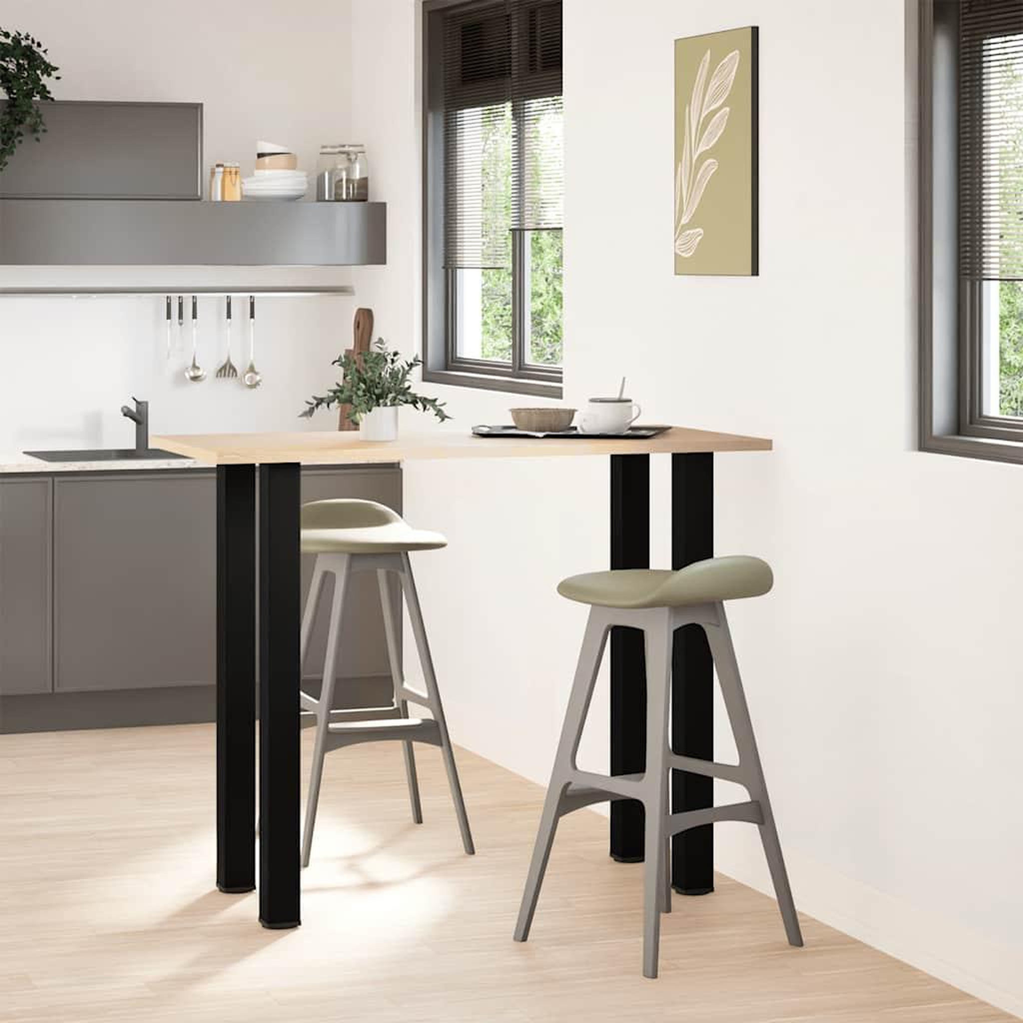 Voir la diapositive 3 : VIDAXL Pieds de table basse noir 4 pcs 110-112 cm acier