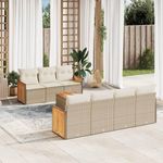 VIDAXL Salon de jardin avec coussins 8 pcs beige resine tressee