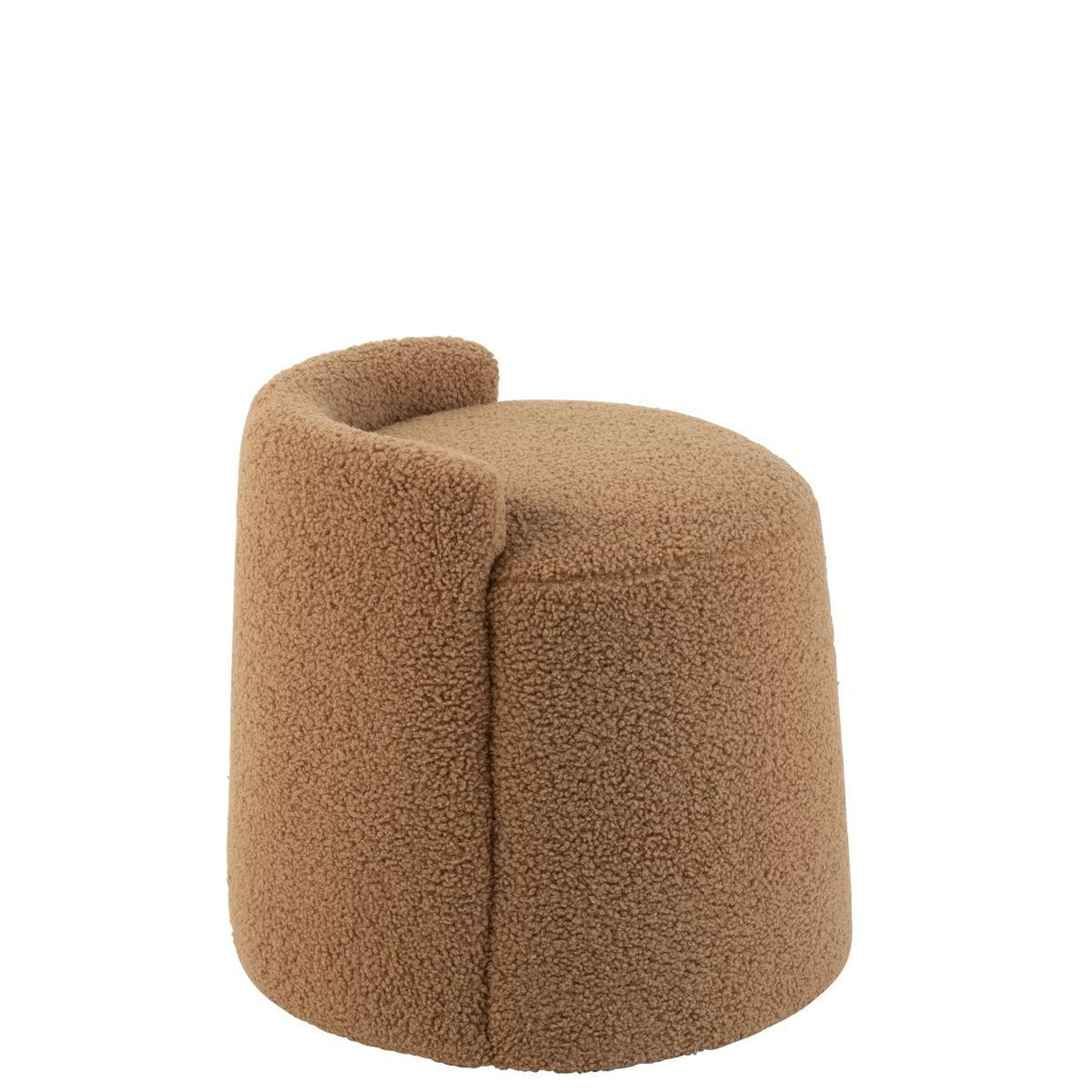 Voir la diapositive 3 : J-LINE Pouf design bouclette  teddy  40cm camel