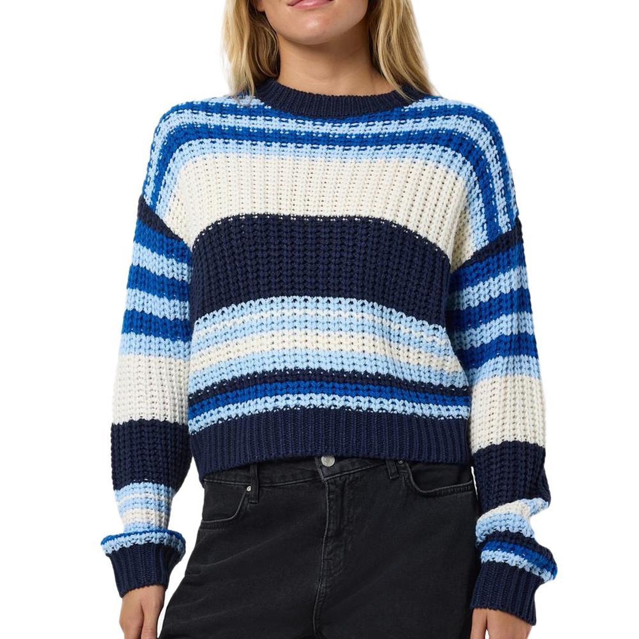 NOISY MAY Pull en Maille Bleu Femme Noisy May Charlie. Coloris disponibles : Bleu