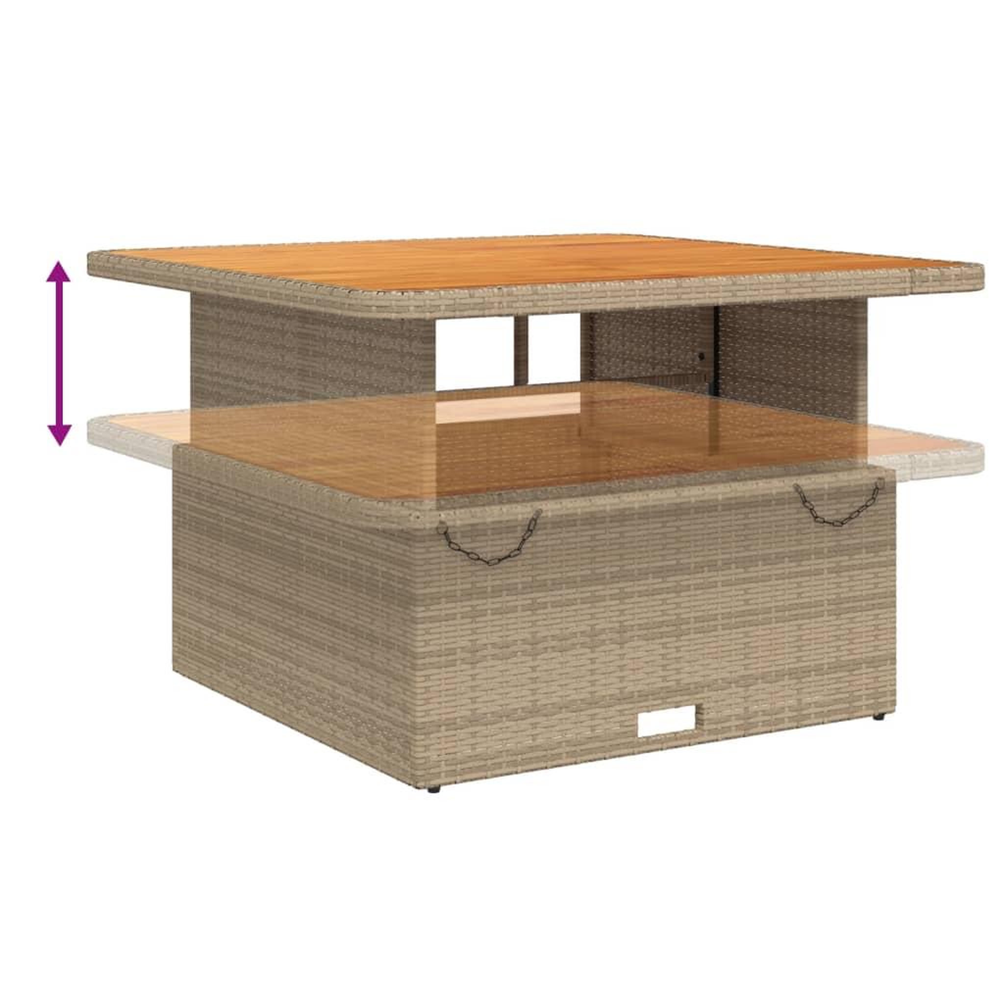 Voir la diapositive 5 : VIDAXL Ensemble a manger de jardin avec coussins 5pcs Beige poly rotin