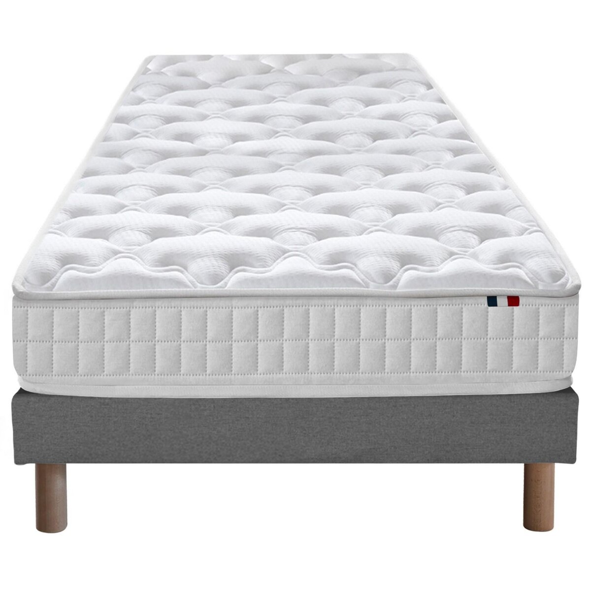 IDLITERIE Ensemble matelas ressorts ensachés, SPECTRE + Sommier tapissier