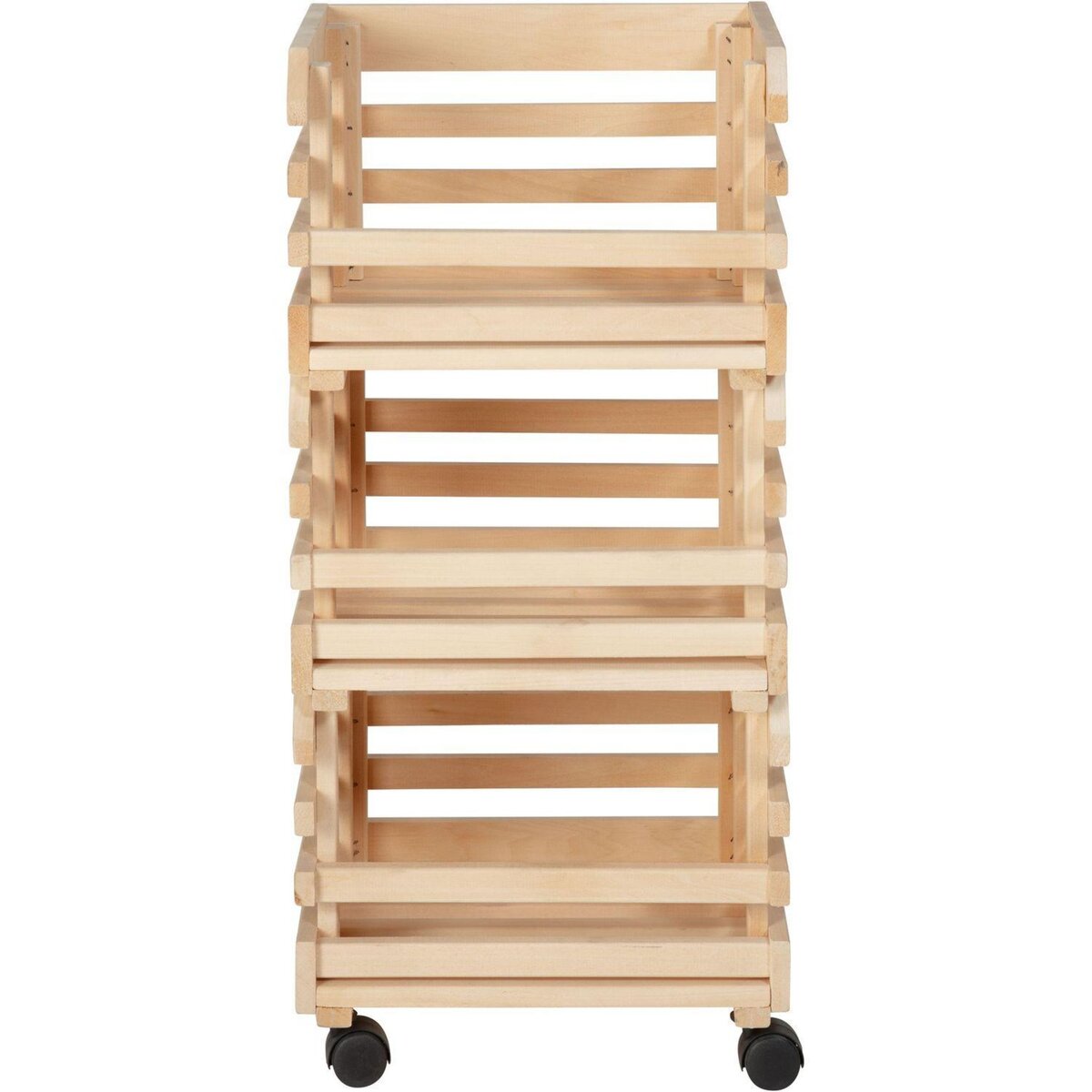 Lot de 3 caisses de rangement empilables en bois massif L37cm MARAICHER