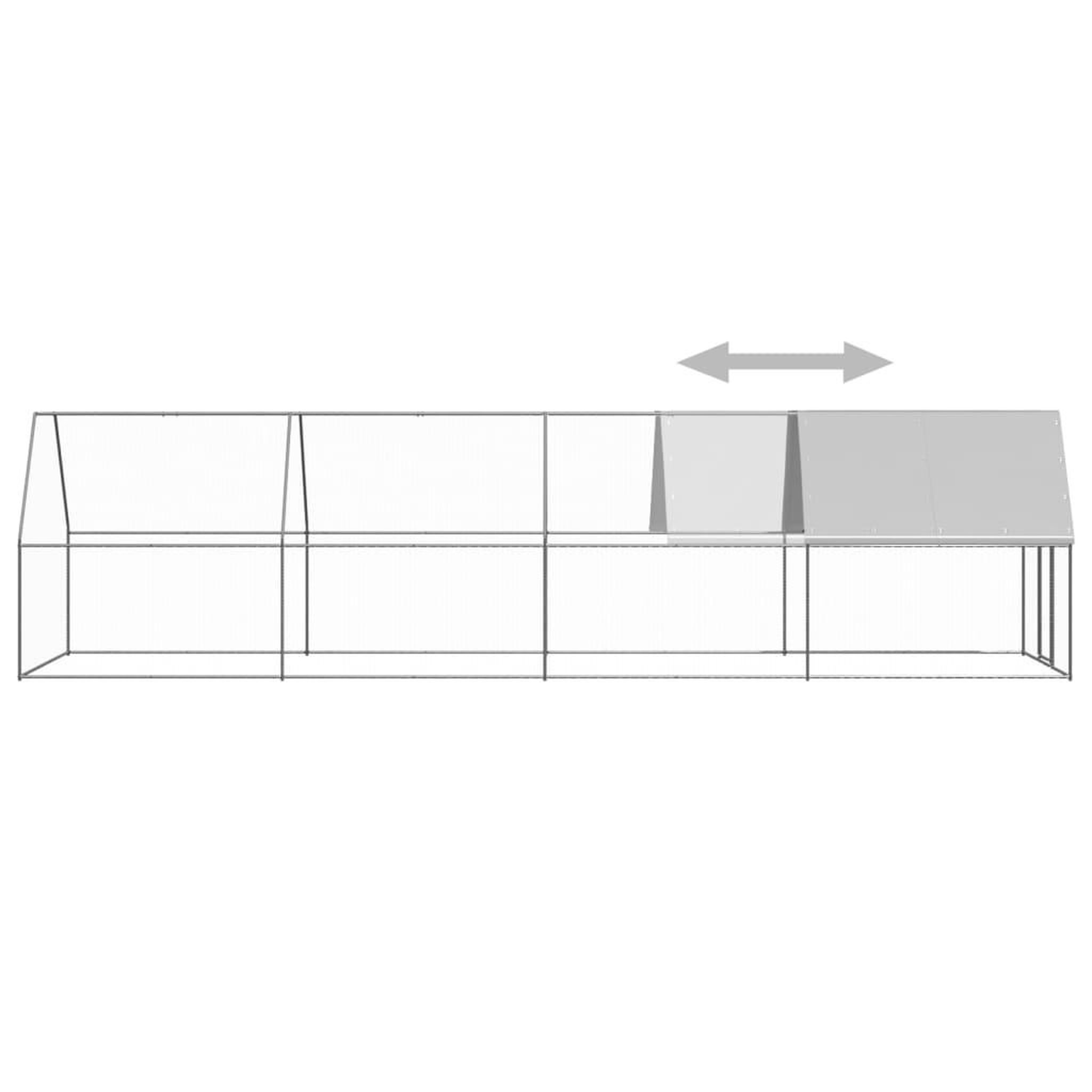 Voir la diapositive 4 : VIDAXL Poulailler d'exterieur 2x8x2 m Acier galvanise