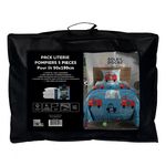 SOLEIL D'OCRE Ensemble couette et parure 5 Pièces POMPIERS bleu pour lit en 90x190 cm, par Soleil d'ocre