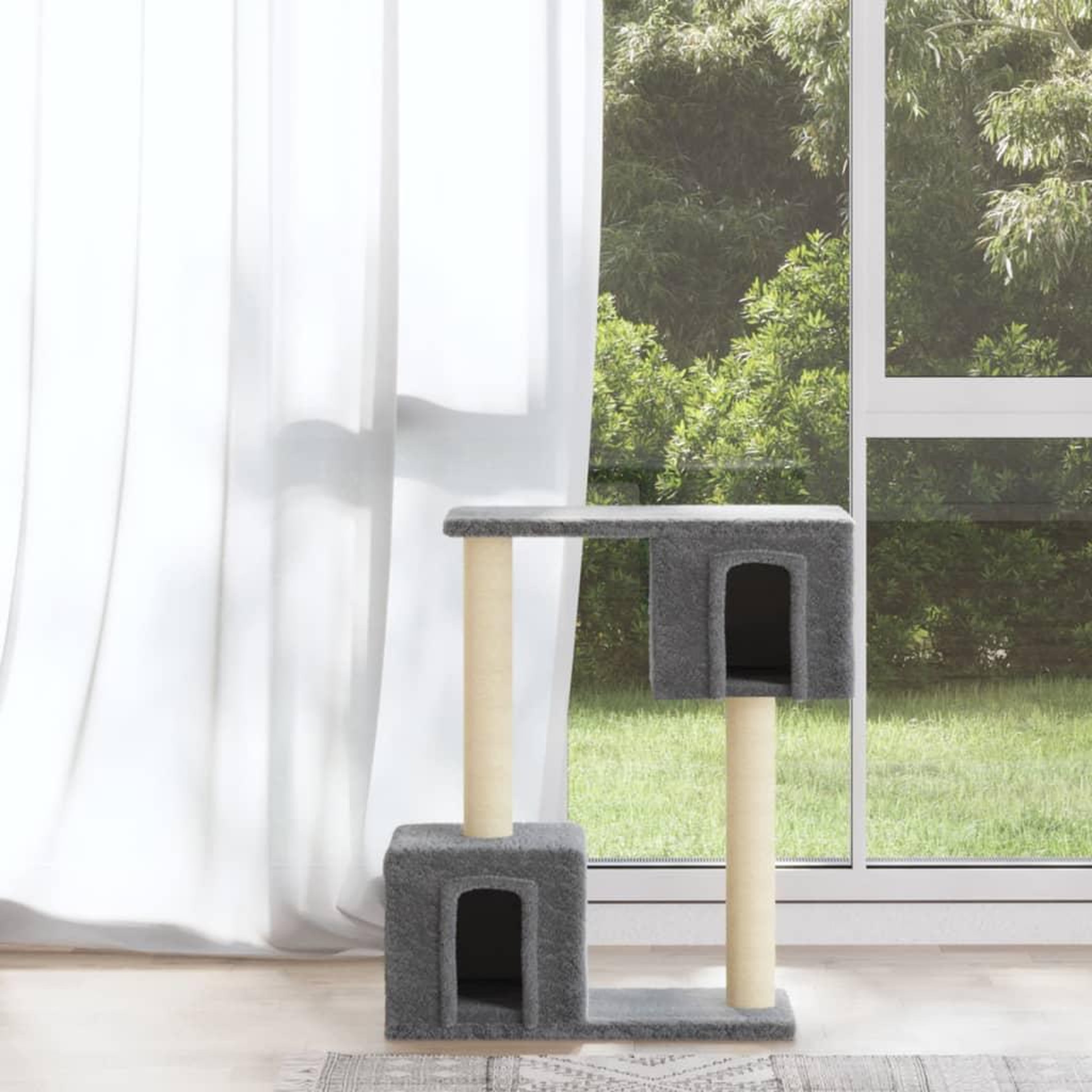 VIDAXL Arbre a chat avec griffoirs en sisal Gris clair 60 cm