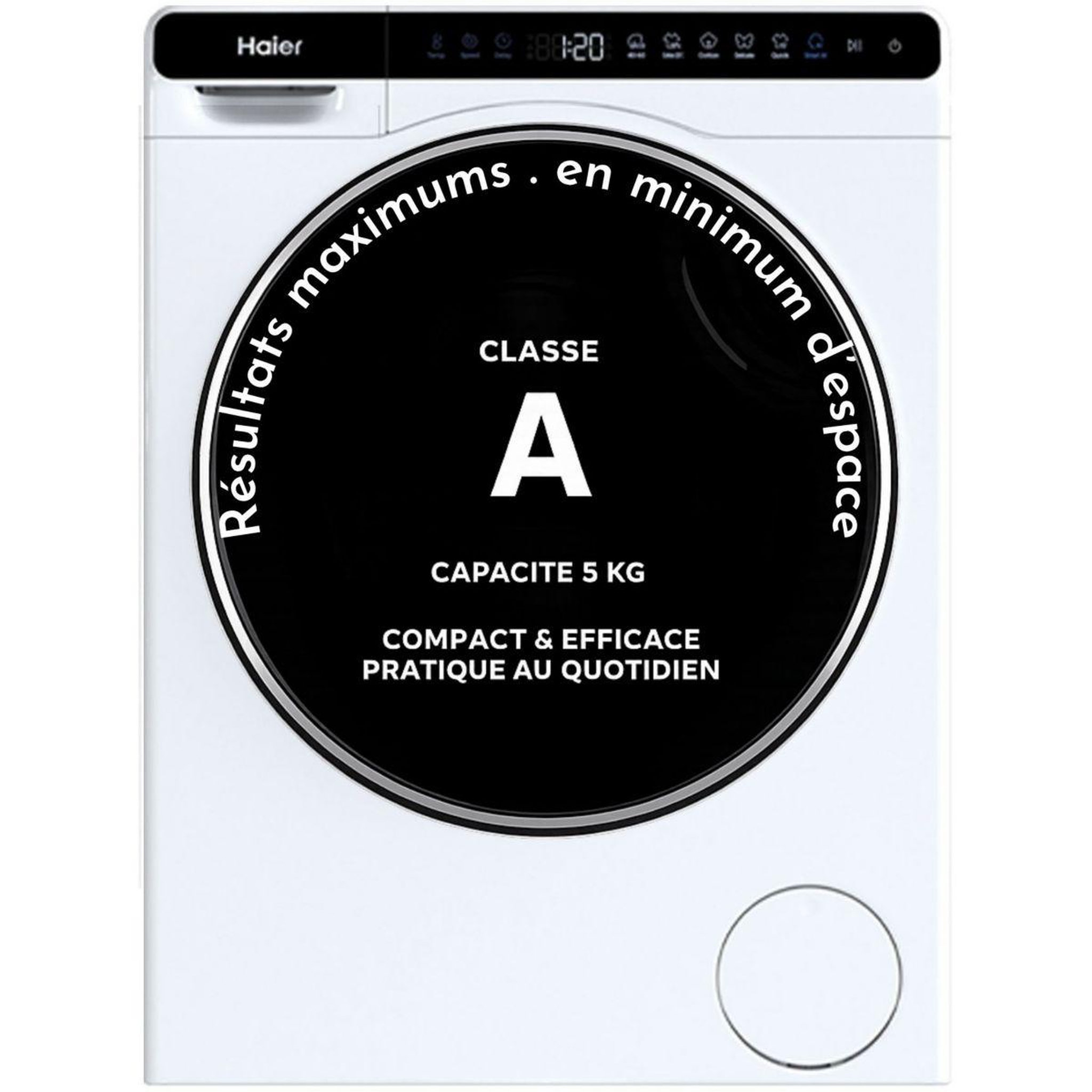 HAIER Lave linge compact hw50-bp12307u1-s