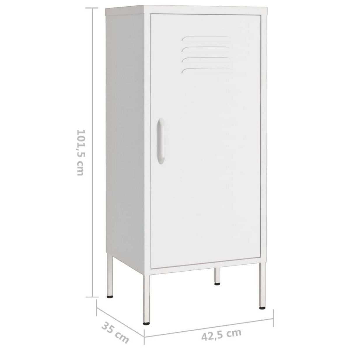 VIDAXL Armoire de rangement Blanc 42,5x35x101,5 cm Acier