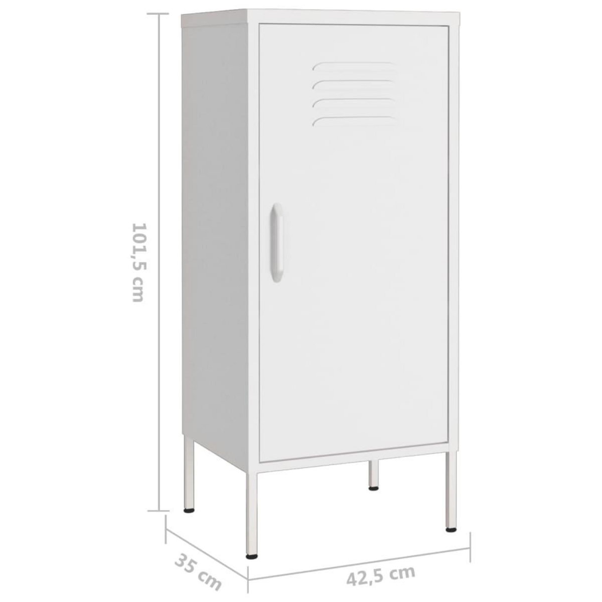 VIDAXL Armoire de rangement Blanc 42,5x35x101,5 cm Acier