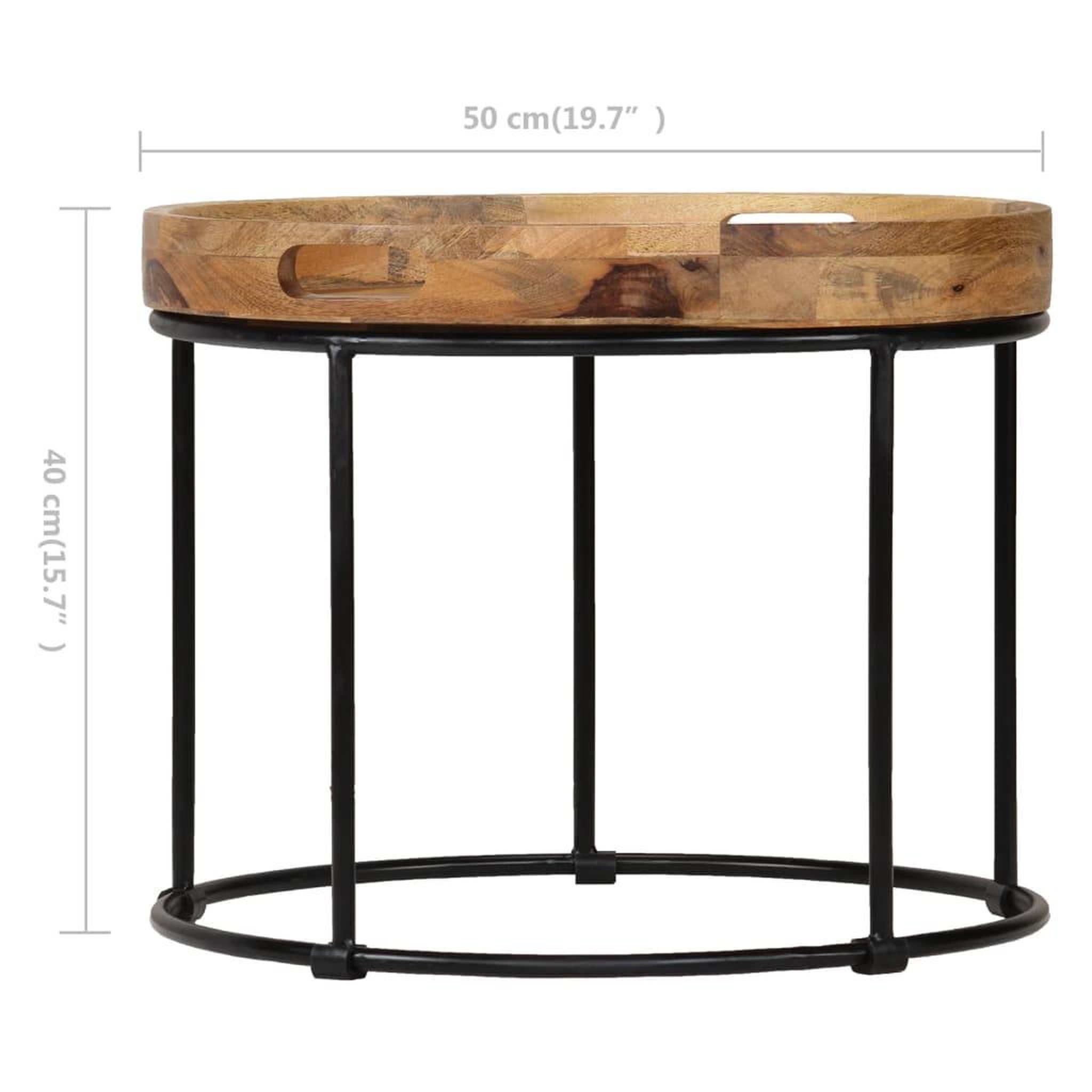 Voir la diapositive 6 : VIDAXL Table basse Bois de manguier massif et acier 50x40 cm