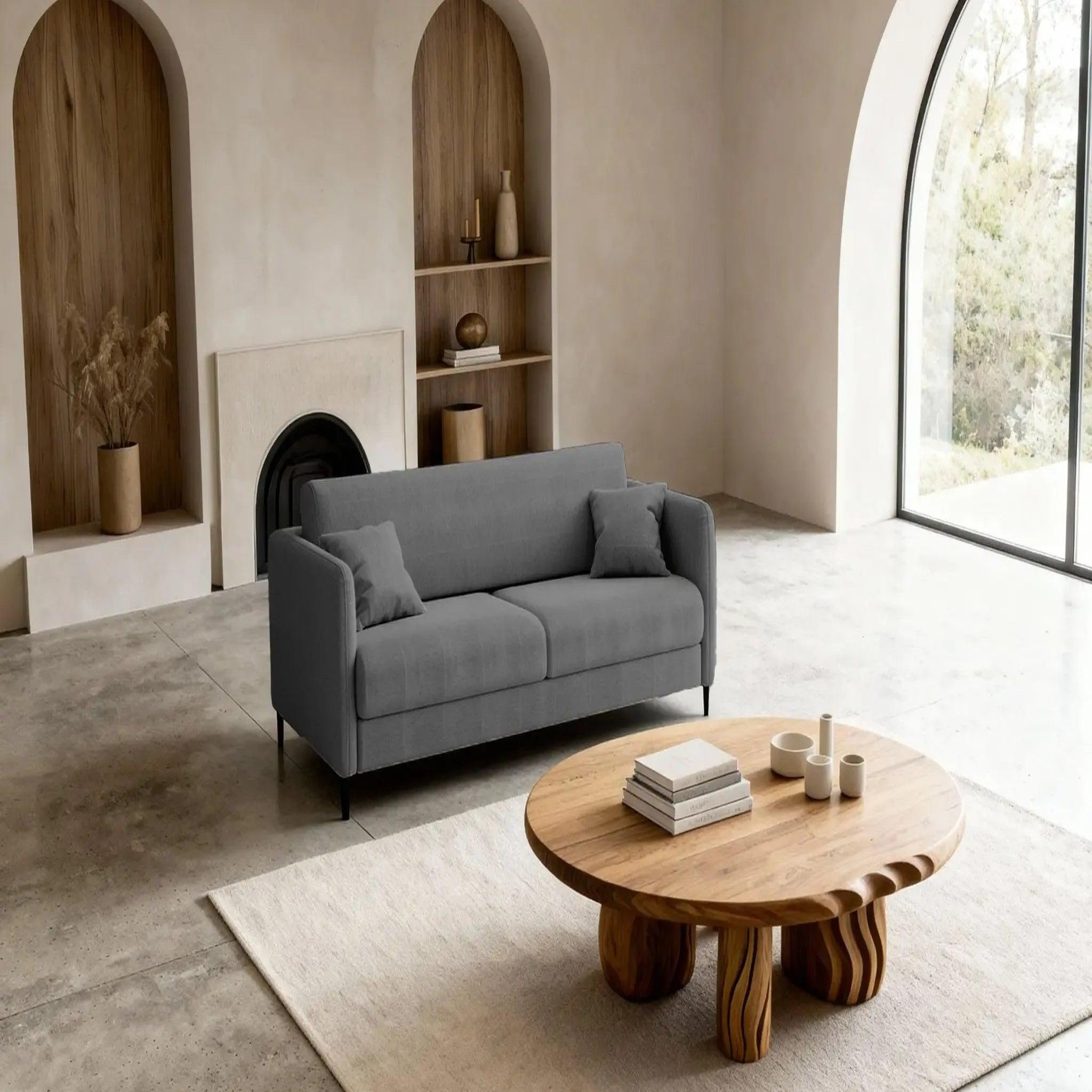 Voir la diapositive 4 : CASANOVA PARIS Vicky - canapé droit convertible tissu lisse 2 places