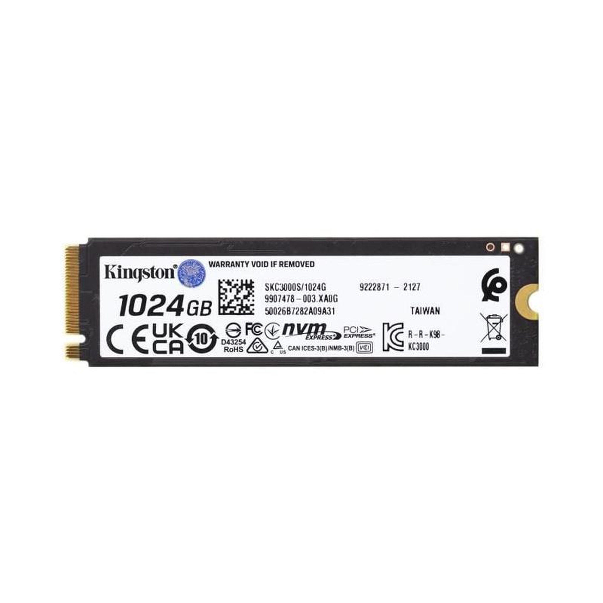 Voir la diapositive 3 : Kingston KINGSTON - SSD Interne - KC3000 - 1024Go - M.2 NVMe SKC3000S/1024G