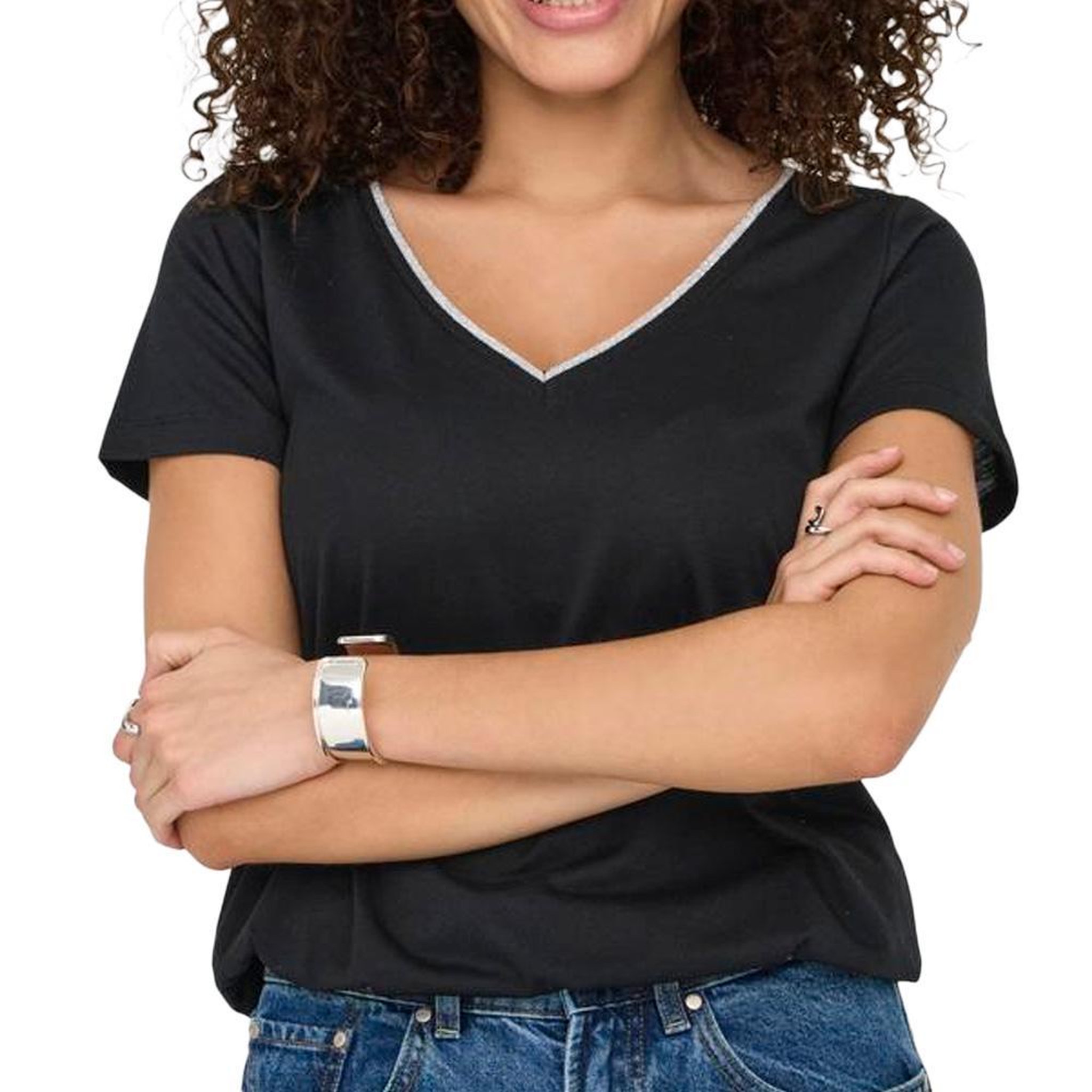 JACQUELINE DE YONG T Shirt /Doré Femme JDY Dalila. Coloris disponibles : Noir