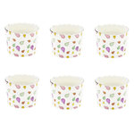 Paris Prix Lot de 6 Coupelles de Présentation  Illus  7cm Blanc