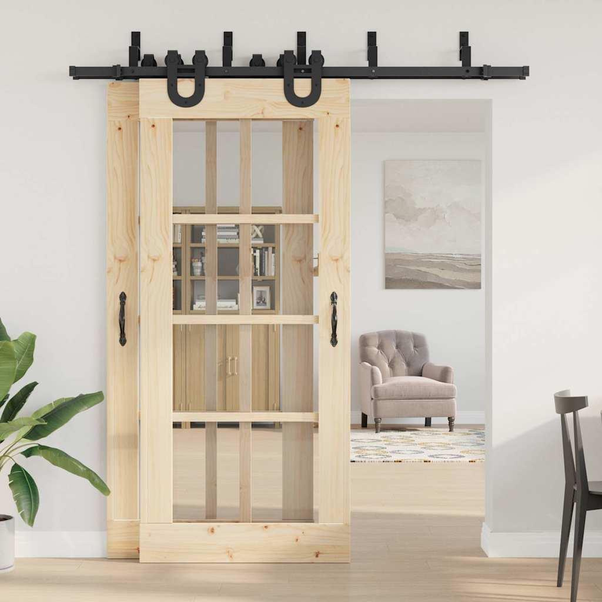Voir la diapositive 3 : VIDAXL Kit de quincaillerie de porte coulissante 200 cm Acier Noir