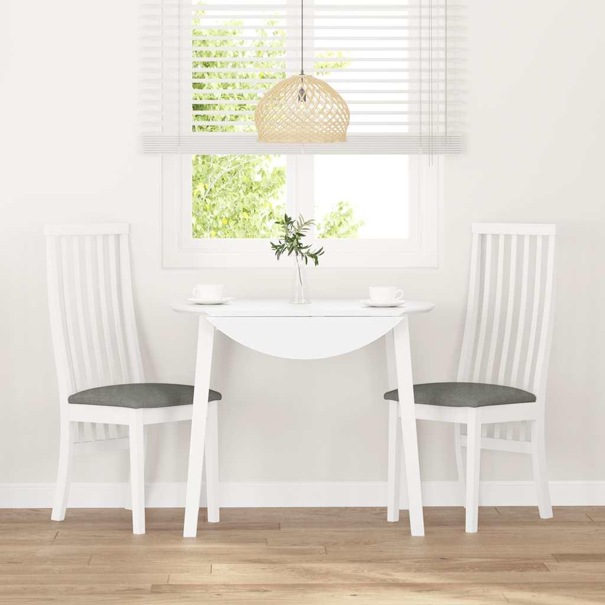 Voir la diapositive 3 : VIDAXL Chaises a manger coussins 2 pcs blanc bois massif caoutchouc