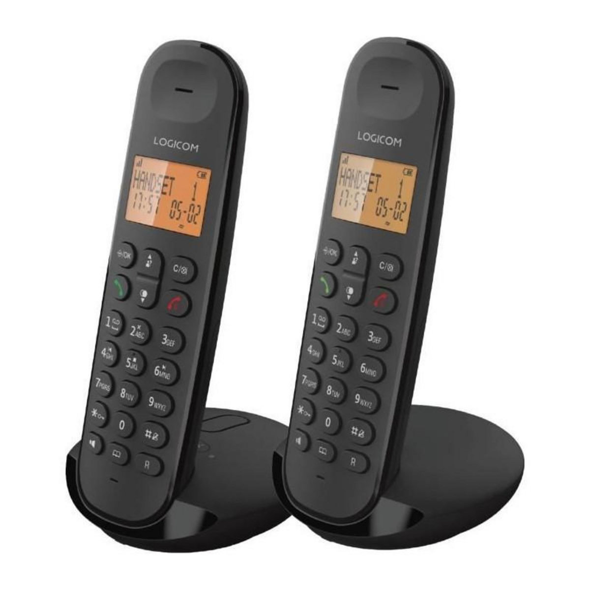 Logicom Téléphone fixe sans fil - LOGICOM - DECT ILOA 255T DUO - Noir - Avec répondeur
