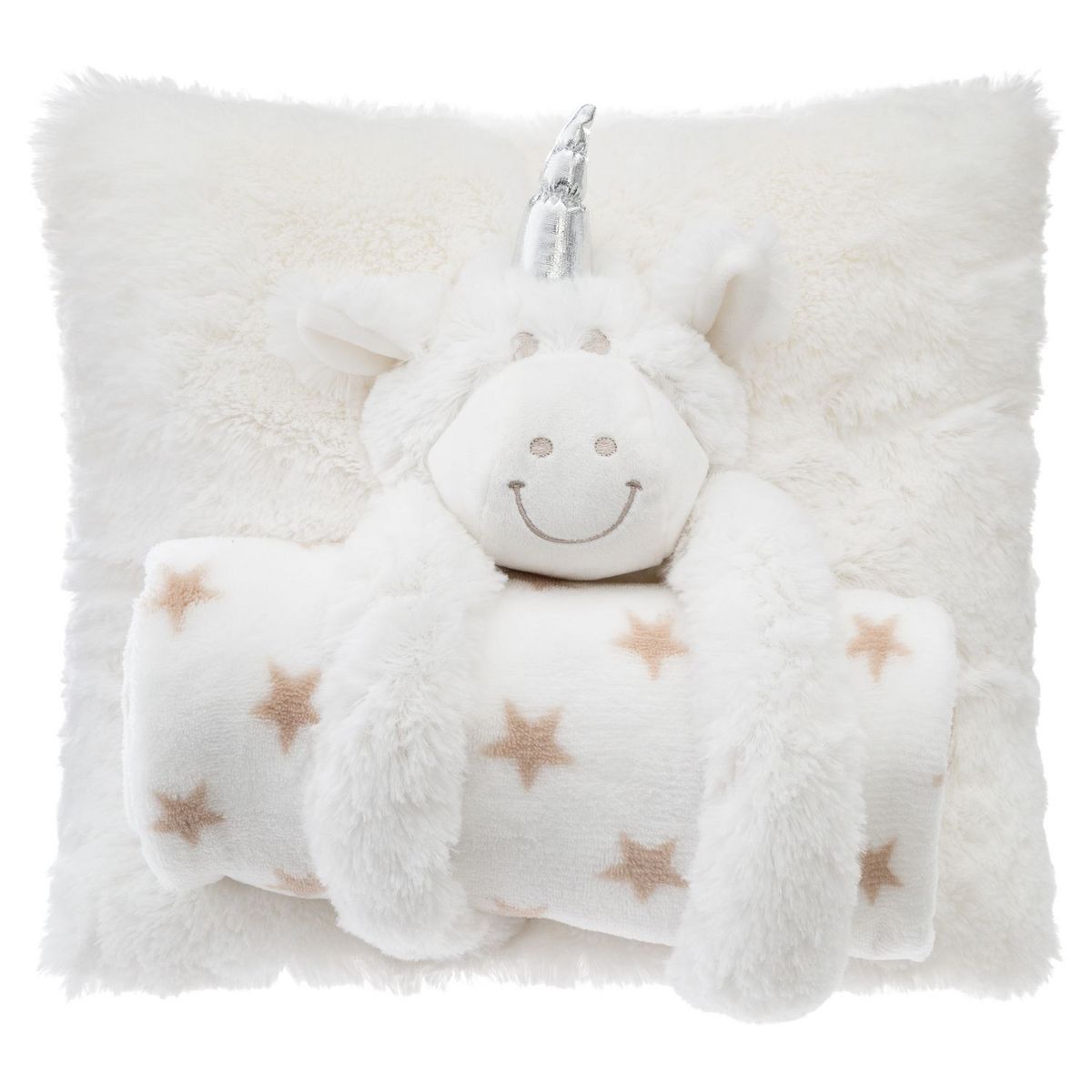 ATMOSPHERA FOR KIDS Coussin + Plaid pour Enfant Licorne en polyester
