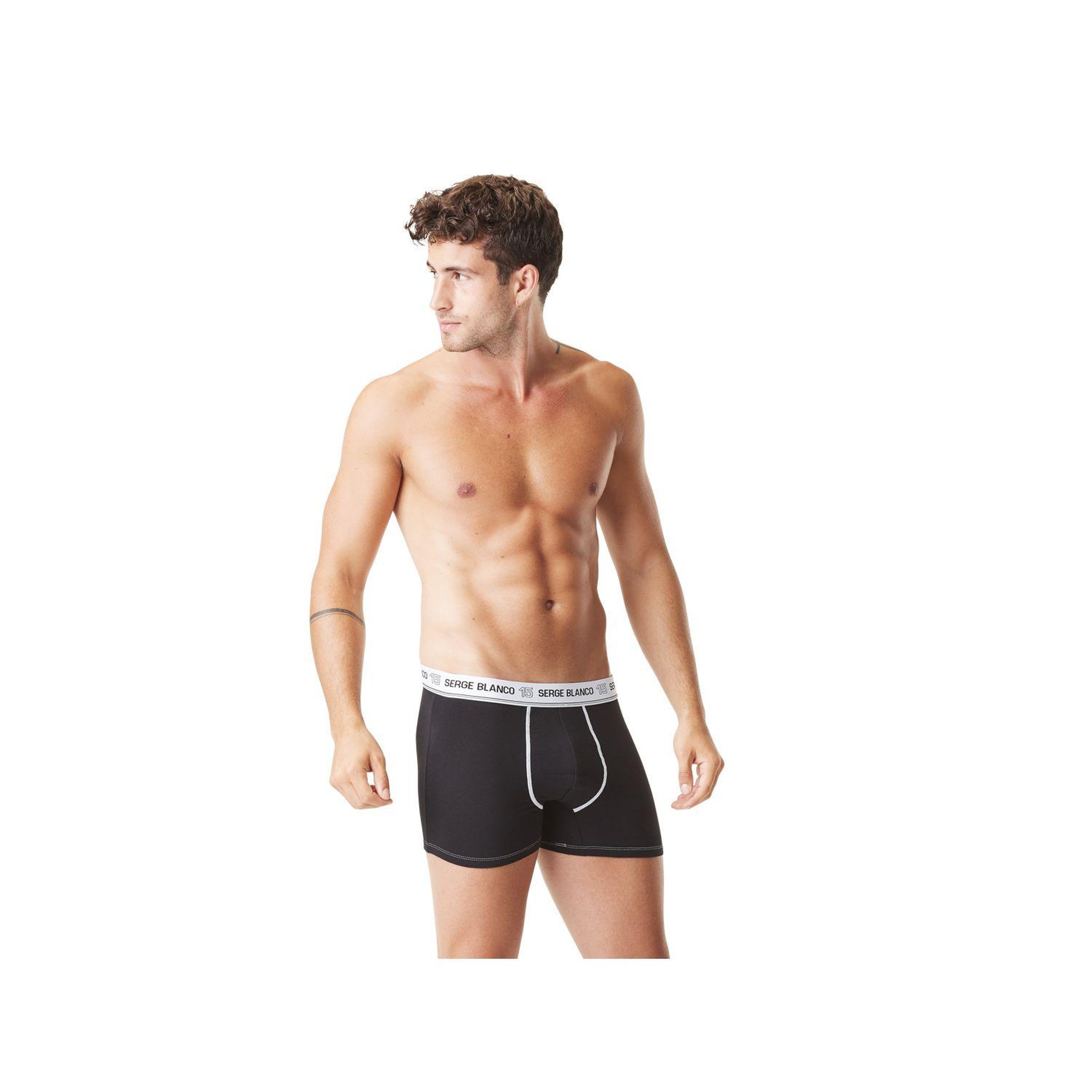 Voir la diapositive 4 : SERGE BLANCO Lot de 5 boxers homme en coton Class