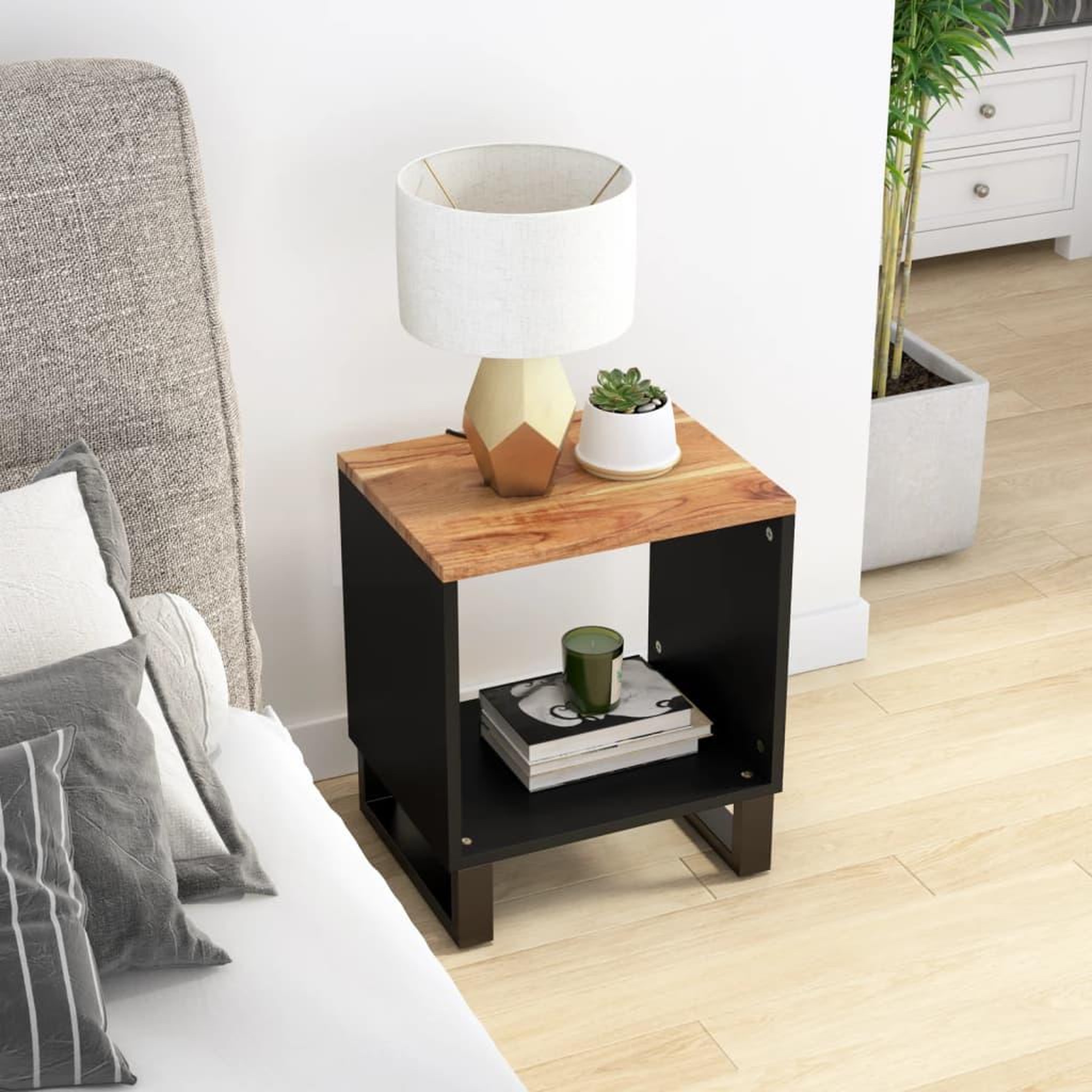 Voir la diapositive 1 : VIDAXL Table basse 40x31x46 cm Bois d'acacia solide et d'ingenierie