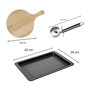 Voir la diapositive 3 : ZENKER Ensemble pour pizza avec une plaque de cuisson four, 4 planches à pizza rondes et une roulette à pizza Fackelmann