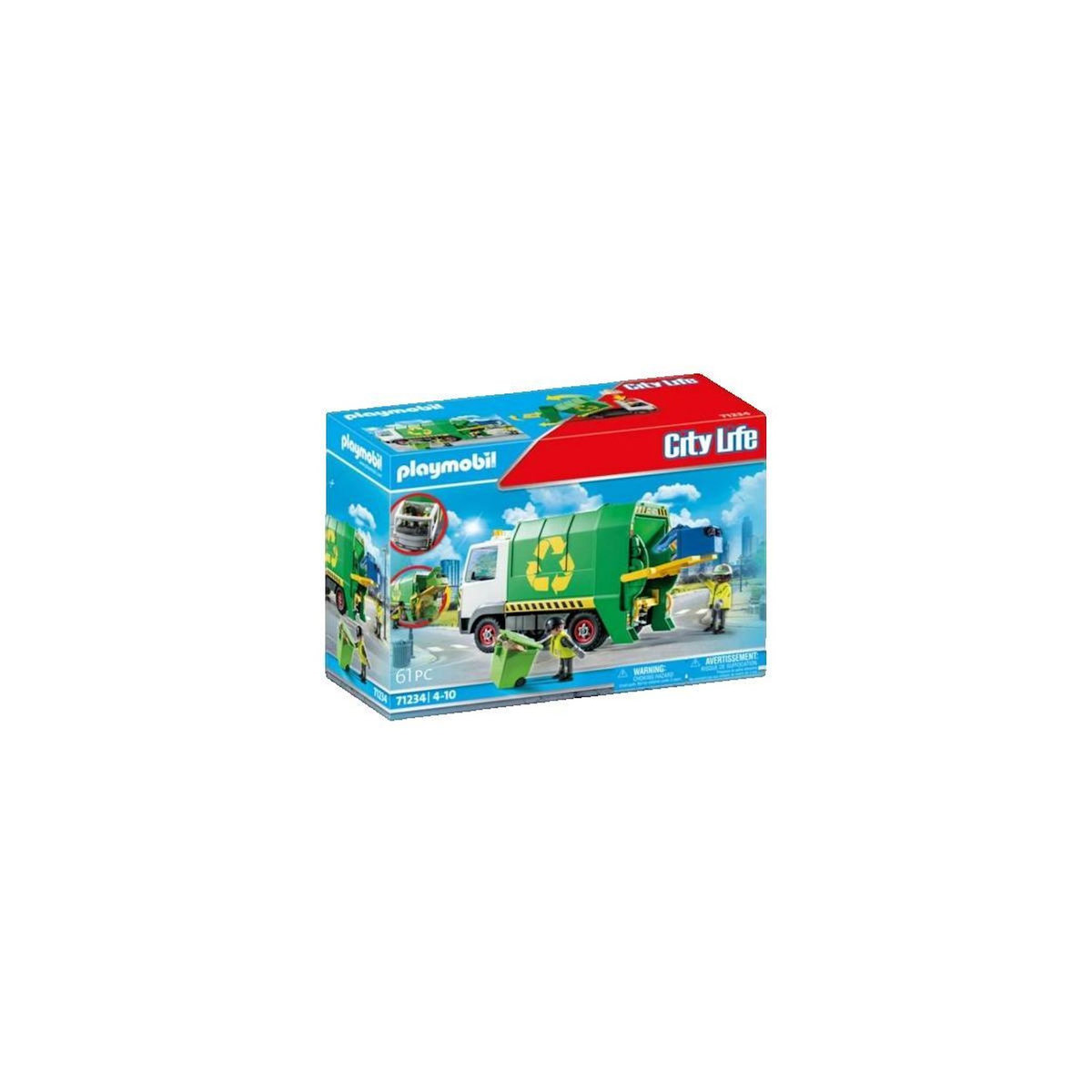 PLAYMOBIL Camion de recyclage Playmobil vert et blanc