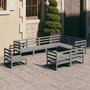 Voir la diapositive 1 : VIDAXL Salon de jardin 9 pcs gris bois de pin massif