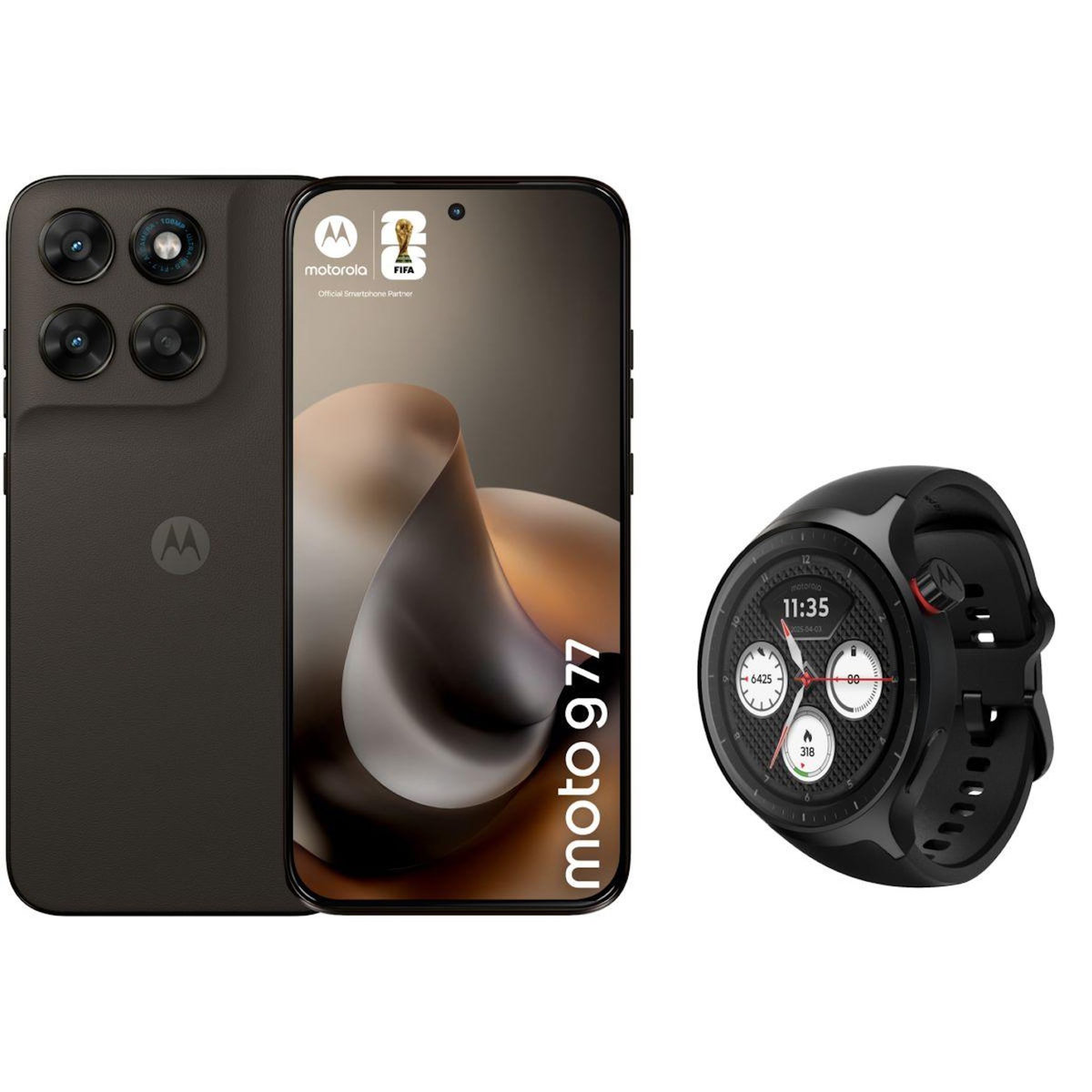 MOTOROLA Smartphone Pack G77 256Go Noir + Watch Noir