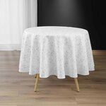 Paris Prix Nappe Antitache Ronde Imprimé  Lonigold  180cm Blanc