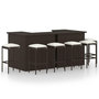 Voir la diapositive 1 : VIDAXL Ensemble de bar de jardin 8 pcs coussins Resine tressee Marron
